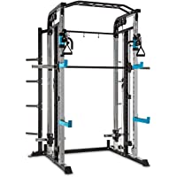 CapitalSports Amazor MasterSmith - Jaula de Potencia Multifuncional- Torre de poleas- Safetu Spotter de 500 Kg- J-Cups…